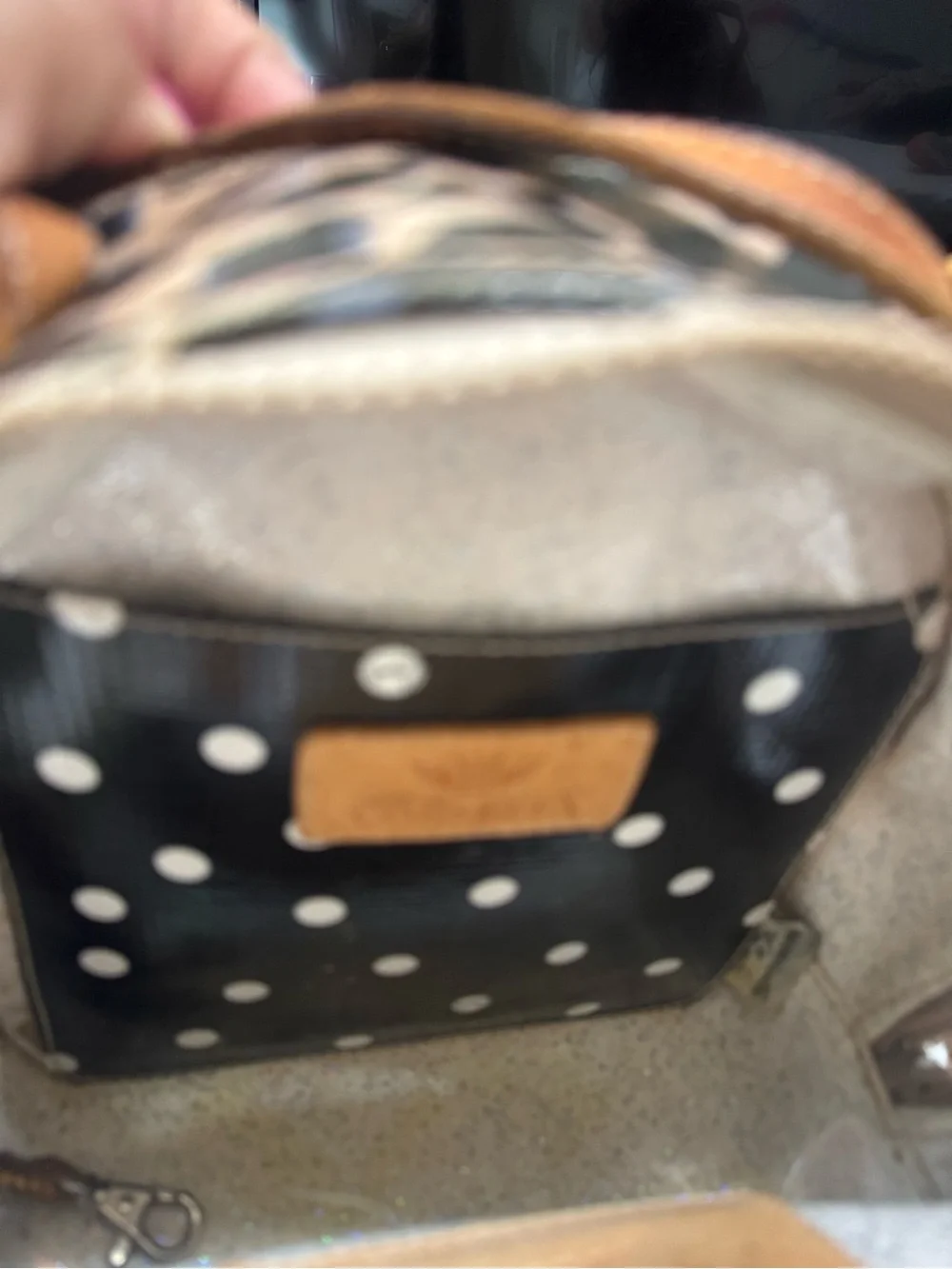 Consuela Leopard Print Mini Backpack with matching wallet Straps - Black Brown